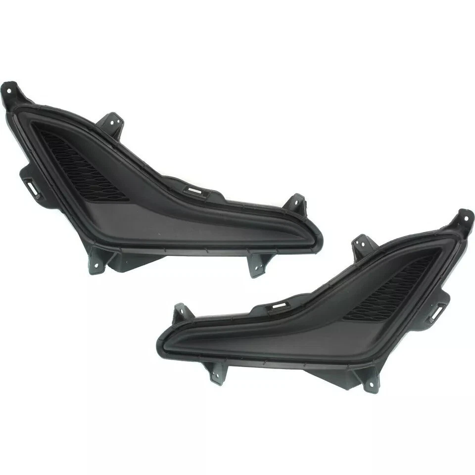 New Front Bumper Grille + Fog Light Cover Trims Fits 2014-2016 Hyundai Elantra - Image 3 of 4