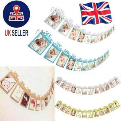 5A-STAR 1st-Birthday Baby Photo Banner 12 Months Monthly Milestone Celebration Occasions