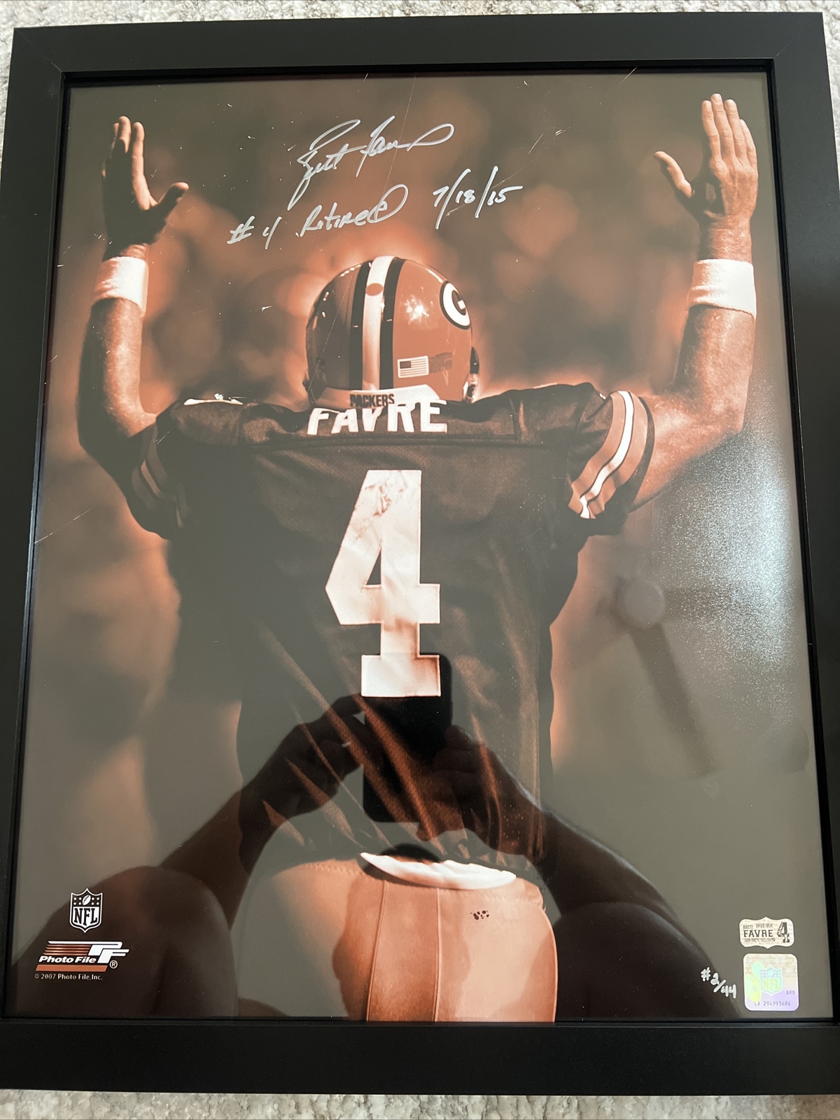 Brett Favre Autographed Signed Green Bay Packers 16 X 20 Picture #2of44!! With COA!! 