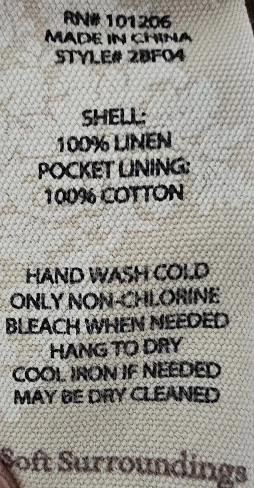 Falda para mujer Soft Surroundings talla L grande de lino marrón Foto 4 de 4