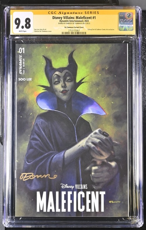 Disney Villains Maleficent #1 GalaxyCon Variant CGC SS 9.8 Signed De Tommaso