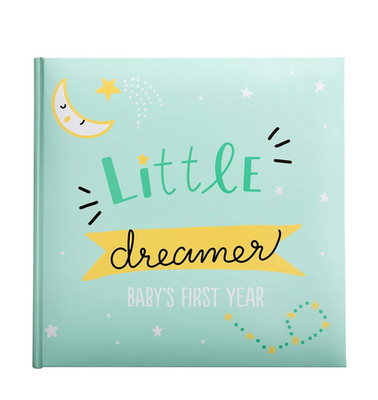 Little Dreamer Star and Moon Baby's First Year Memory Book, Milestone Tracking P