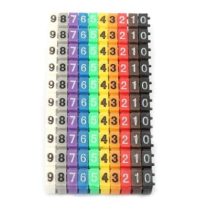 100 Pcs 2.5MM Wire Numbering Marker Digital Number Tube Wire Number Labels