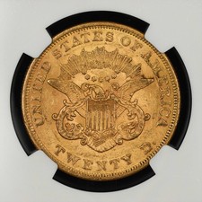 AU 55 Graded 1861 Year Double Eagle $20 US Gold Coins (Pre - 1933