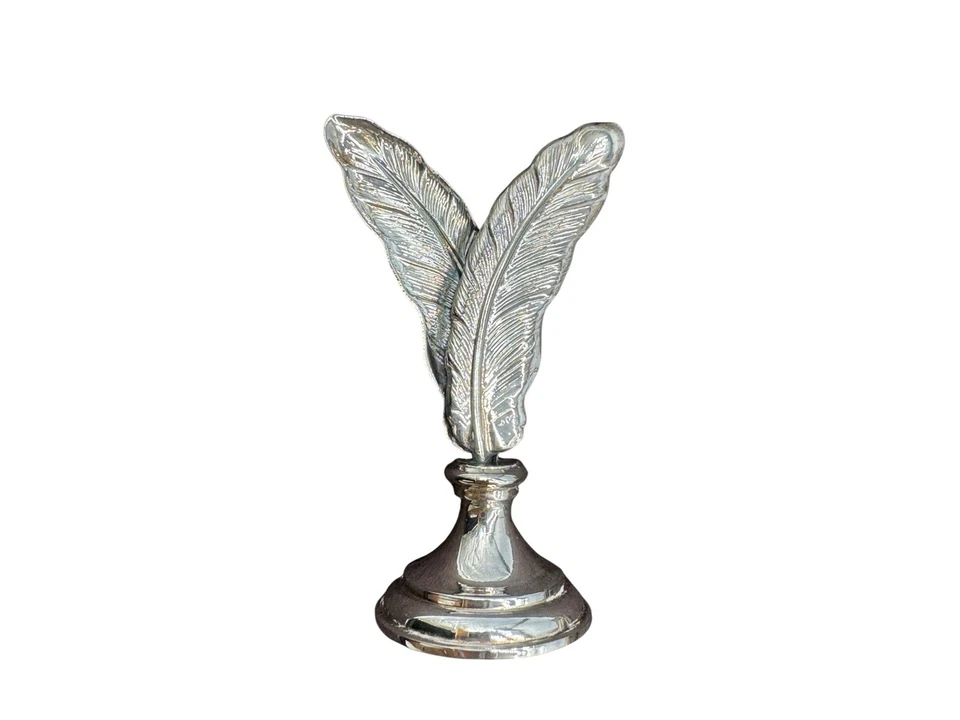 Juego de 6 portatarjetas vintage de plumas plateadas Mappin & Web Foto 2 de 3