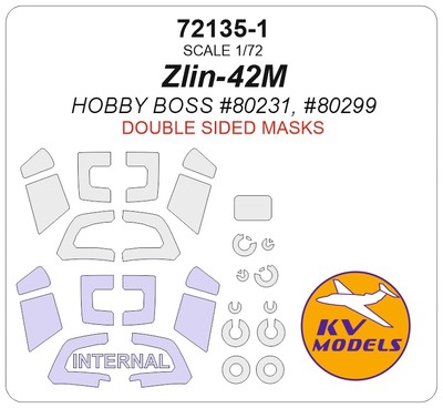 1/72 Zlin-42M Masks for Hobby Boss #80231 [Double-sided] (canopies & wheels)