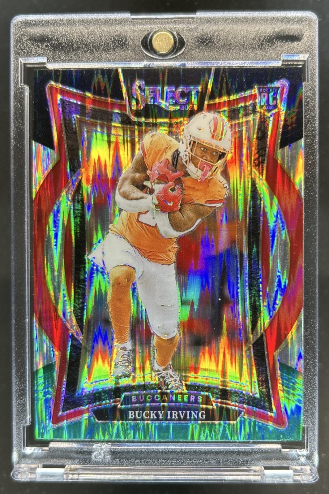 2024 Panini Select Bucky Irving Concourse RC Black and Green Prizm Shock #4