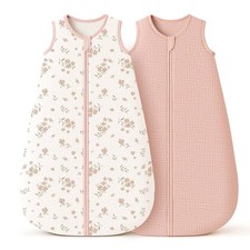 Muslin Baby Sleep Sack 6-12 Months 0.8 TOG, 2 Pack 100 Cotton Wearable Blank...