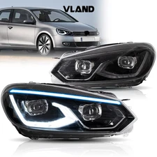 VLAND LED Projector Headlights For Volkswagen VW Golf6 MK6 2010-2014 W/Animation