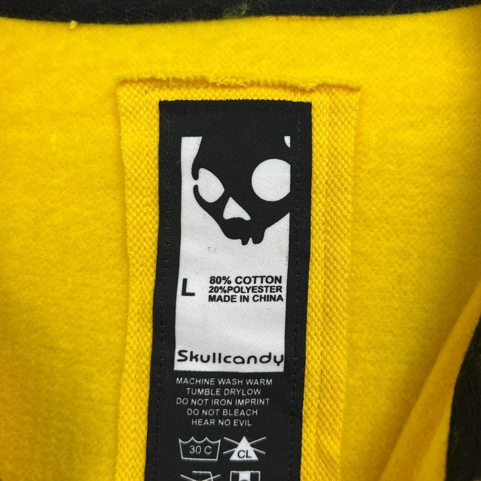 Sudadera con Capucha Skullcandy Hombres Grande Amarilla Cremallera Completa Manga Larga Bolsillo Exterior Nueva L Foto 3 de 4