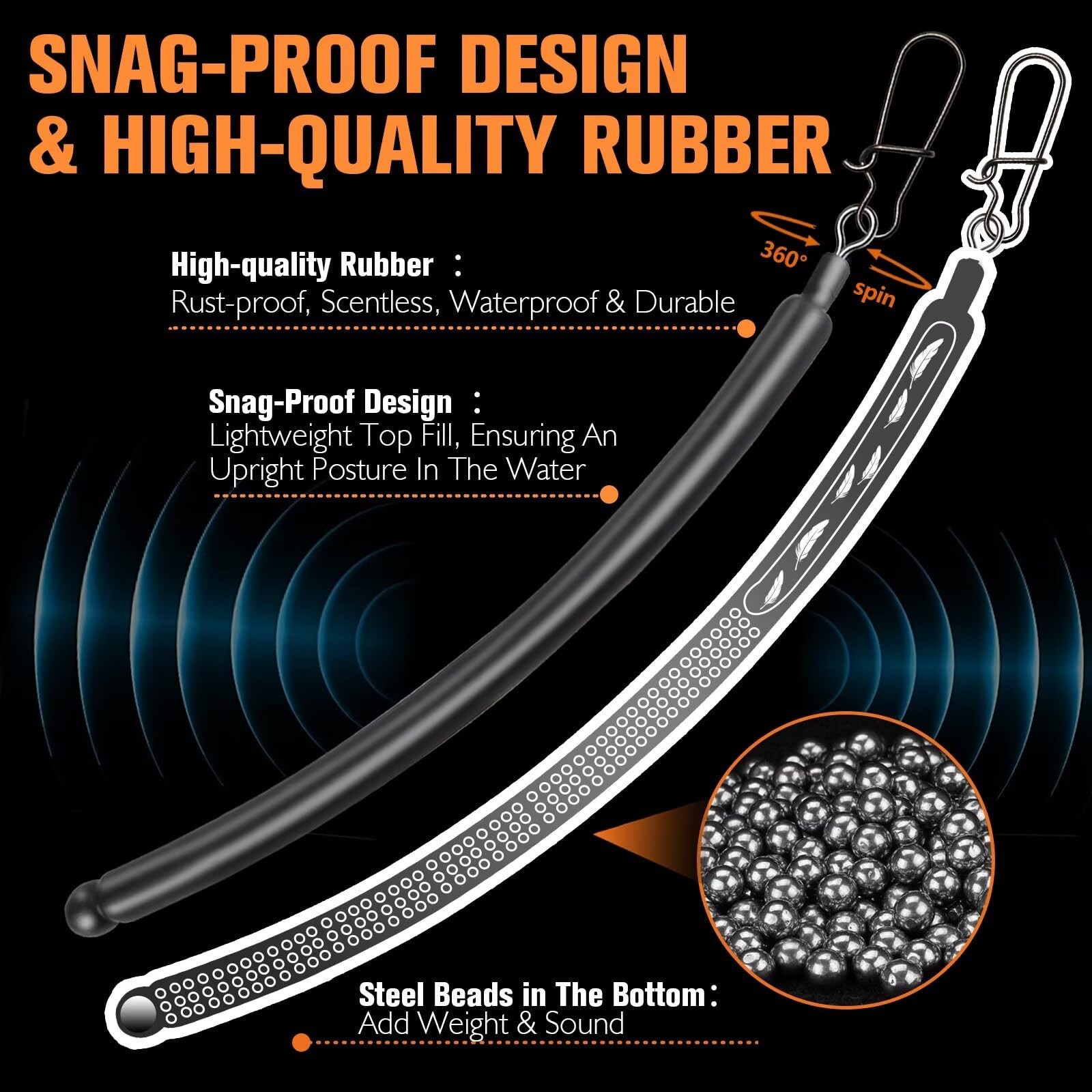 6PCS Catfish Rigs Kit Santee Rig with Catfish Float Rattler Dragging Weights ... - Image 4