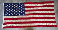 Vintage 50 Star US Flag Made in USA Large 4'x8' Watts Mfg. Compton, CA