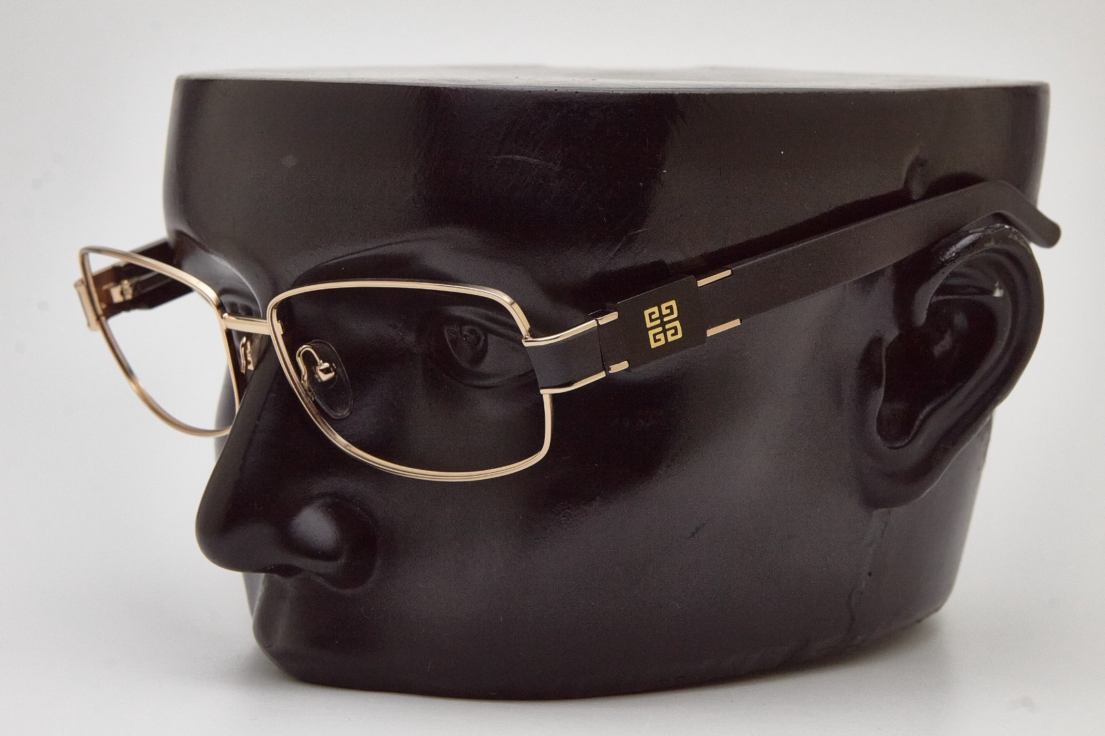 GIVENCHY SGV328 Eyeglasses Gold Dark Brown Temple Logo Rectangle thumbnail 18