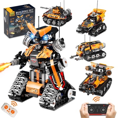 STEM Building Toys for Kids 6-12, 5in1 Remote & APP Controlled STEM Robot Car...