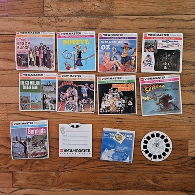 VINTAGE LOT OF GAF VIEW- MASTER REEL SETS 21 STEREO PICTURES DISNEY, SUPERMAN
