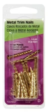 Hillman 122537 Brass-Plated Steel Flat Head Trim Nail 1-1/4 in. (Pack of 6)