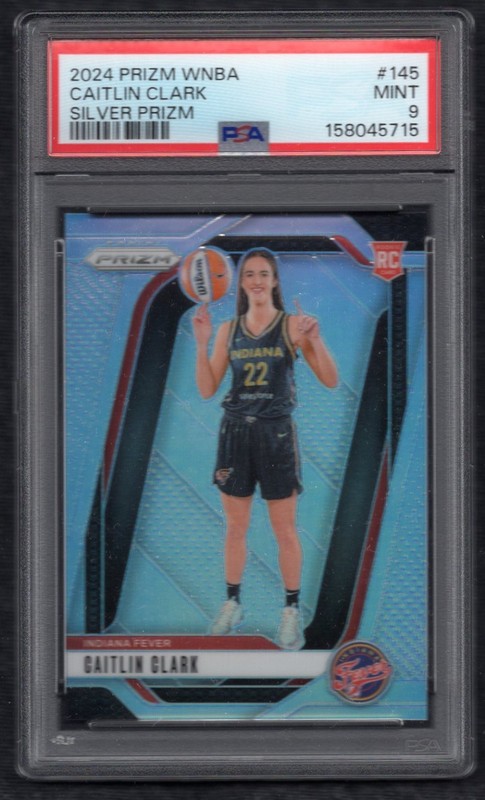 2024 Panini Prizm WNBA Silver Prizm #145 Caitlin Clark RC Rookie Card PSA 9