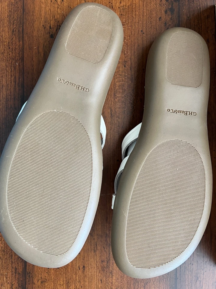 G.H. Bass & Co Sunjuns Classic White Leather Sandals 8.5 Wide BNIB! - Image 2 of 4
