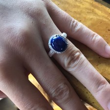 Natural Lapis Lazuli Sterling Silver Ring Size 7