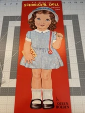 Vintage Big Stand-Up Schoolgirl Doll And Precut Clothes By Queen Holden