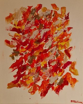 Blütenblätter Extravaganza, Original Portrait Gemälde in Acryl von Paula O'Sullivan