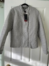 BNWT Klass Faux Leather Grey Jacket Size 16