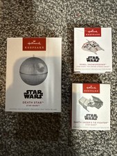 2025 Hallmark Star Wars MINI Ornaments Tie Fighter Death Star Rebel Snowspeeder