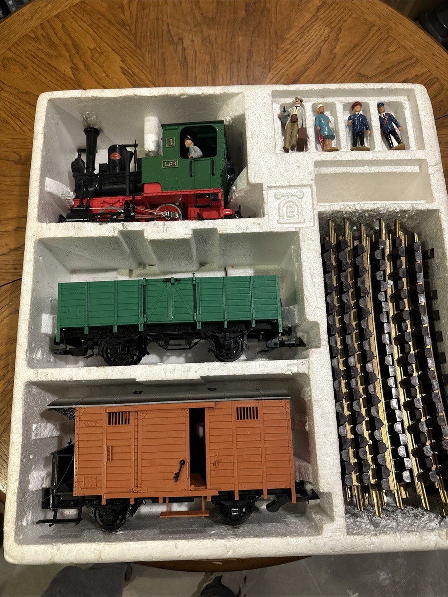 Vintage LGB Lehmann G Scale Passenger Train Set Cross-barn