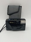 Appareil photo argentique compact Fuji DL-8 noir vintage avec étui #c62