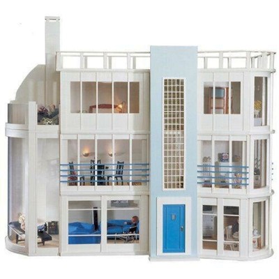 Malibu Beach Modern Art Deco Puppenhaus unbemalt Flat Pack Bausatz Maßstab 1:12