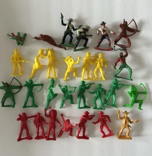 Vintage Tim-Mee Toys Co. Western Cowboys & Indians - Painted Figures Mixed Lot