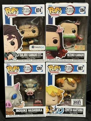 Funko Pop Demon Slayer Bundle Tanjiro Nezuko Inosuke Zenitsu EXCLUSIVE