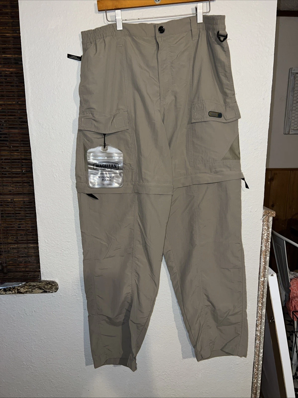 NEW Magellan Zip Away Pants Mens XL Green Tan West Bay Tournament Series (H)
