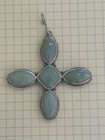 Sterling Silver And Turquoise Cross Pendant — photo 1