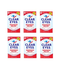 Clear Eyes - Redness Relief - Eye Drops - 0.5oz Each - 6 Pack