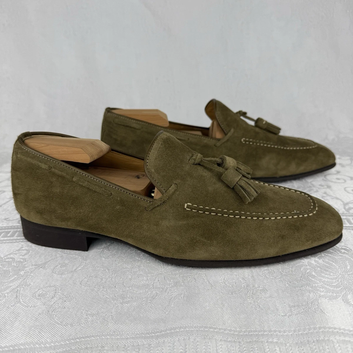 Suede Green Solid Dress Shoes for Men for sale | eBay display picture 1