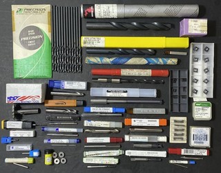Lot of Machinist Lathe Tools End Mills Drills Taps Catbide Good Mix