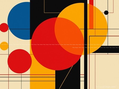 Foto A4 Abstrakt Moderne Kunst Poster Geometrisch Bauhaus Dekor 19707