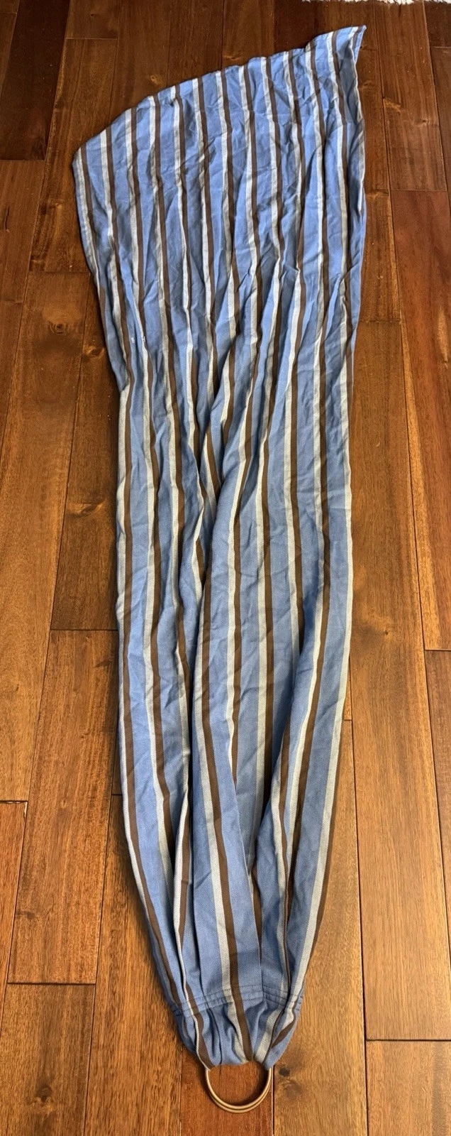 Earthy Bliss 100%Cotton Brown/Blue/ivory Kenzie Ring Sling Baby Carrier.