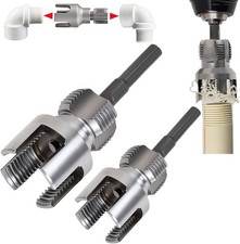 PVC Pipe Threader Kit, 3 Piece Set, 1/2" 3/4" 1" NPT Sizes, Dual-Function Intern