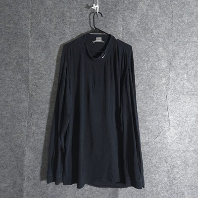 VTG Nike Mock Neck Shirt Black Mens Sz XXL Center Swoosh Performances Solid