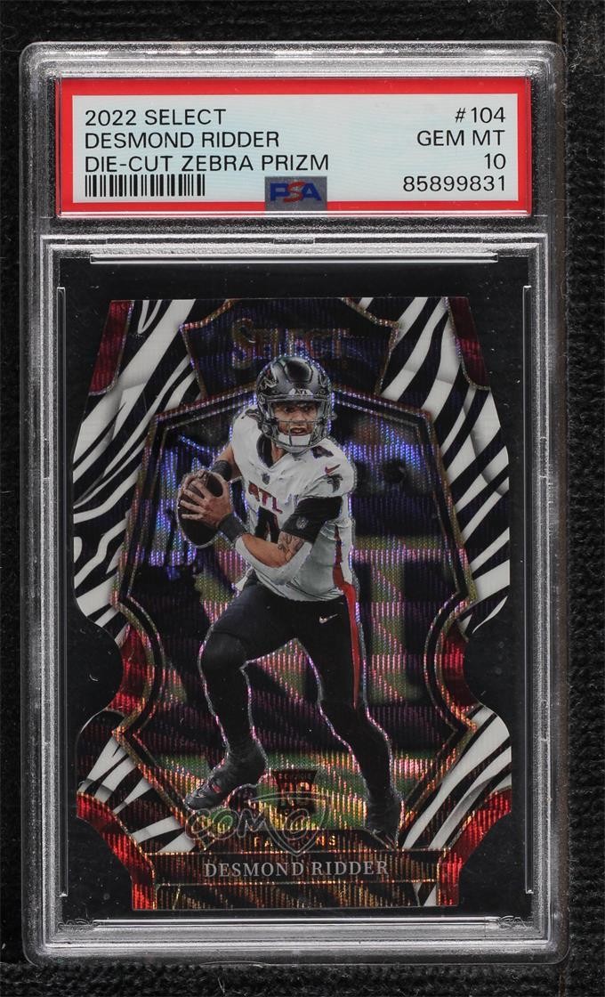 2022 Select Zebra Prizm Die-Cut Desmond Ridder #104 PSA 10 GEM MT Rookie RC 17gc