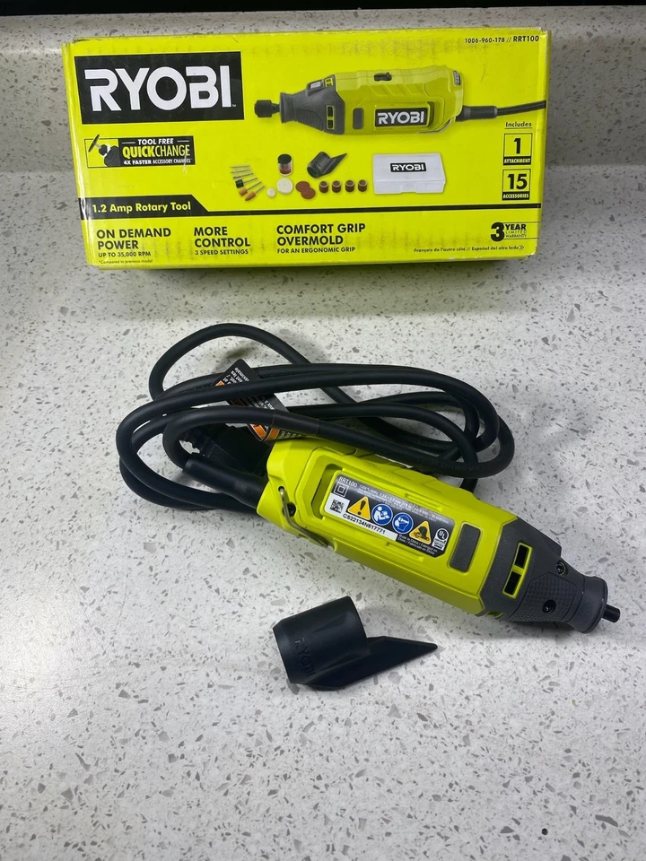((SOLO PIEZAS)) RYOBI 1.2 Amp Herramienta giratoria con cable (OB) RRT100 - PIEZAS FALTANTES Foto 2 de 3