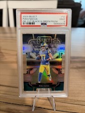 6549 Puka Nacua 2023 Panini Select #56 Black Green Die Cut RC Concourse PSA 9