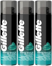 Men Scented Shaving Gel Sensitive Skin 200ml Pack of 3 Original Fragrance Clean 30.48 per litre
