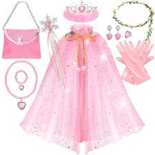 Princess Cape Set12Pcs Princess Dress up Clothes for Little Girl Princess D