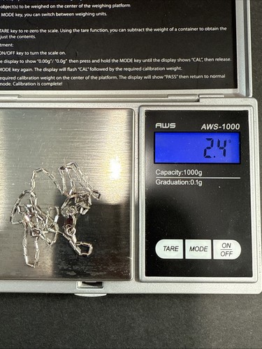 14K White Gold Thin Flat Bar Fancy Mariner Link Chain Necklace 16” 1mm 2.4 grams - Picture 7 of 7