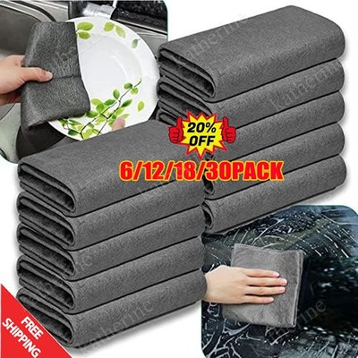 Genie Magic Cleaning Cloth, 6-30pc Microfiber Cleaning Cloths, Streak-Free & Lin