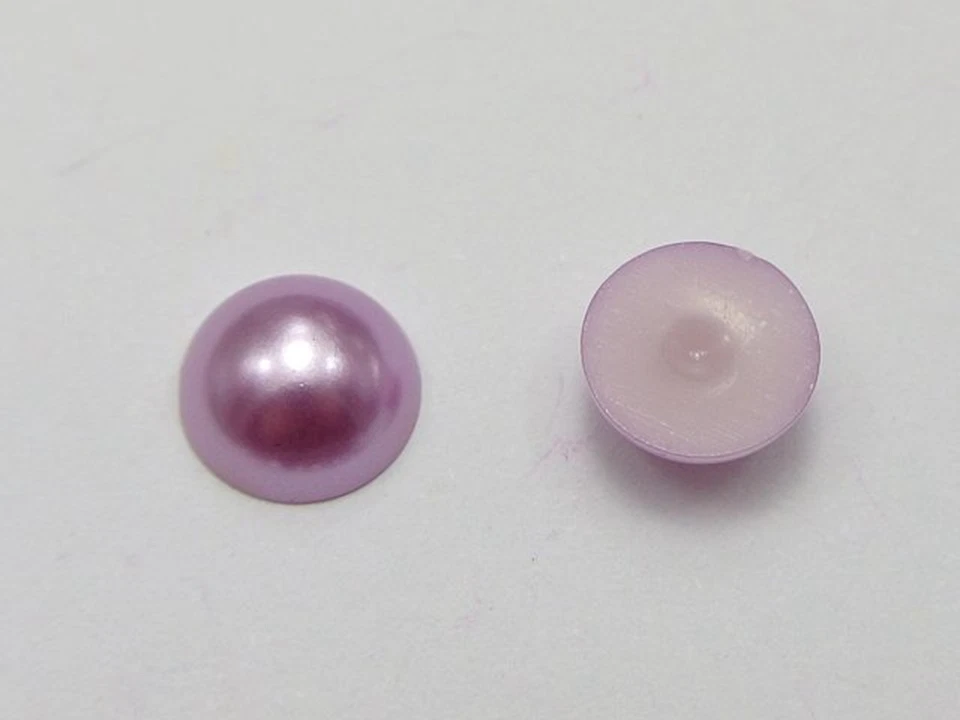 100 Purple Color Acrylic FlatBack Half Pearl Bead Flat Back 12mm Scrapbook Craft - Image 4 of 4