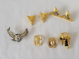 Vintage Western Themed Scarf Slide Rings and Collar Tips Lot